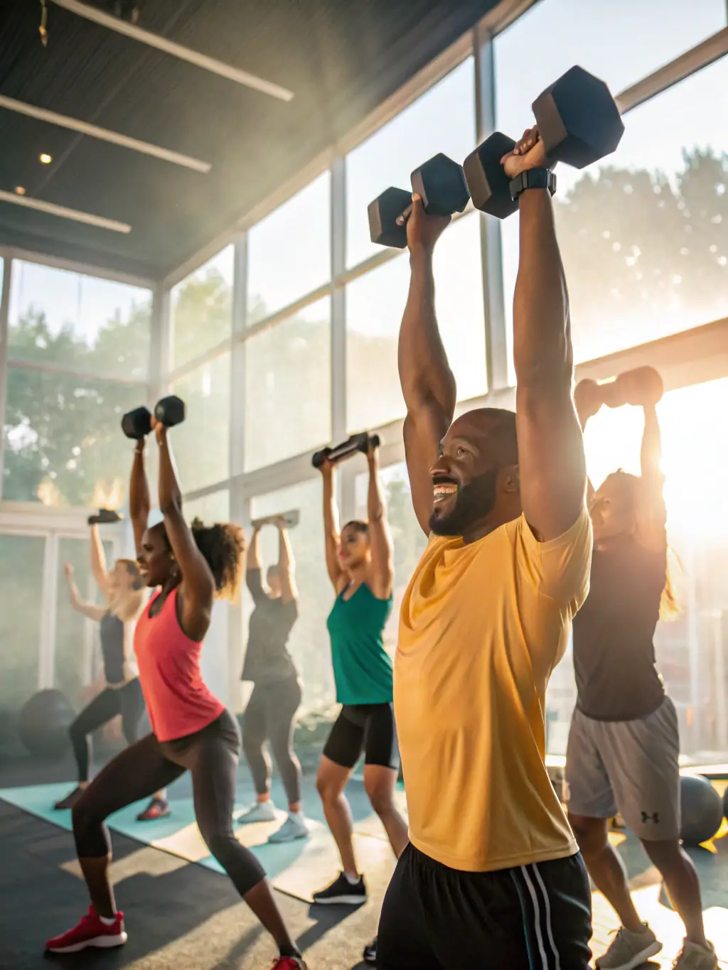 A candid shot of members laughing and interacting after a class, showcasing the strong sense of community and social connection fostered at the gym.